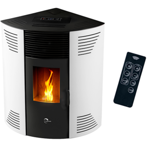 Poêle à granulés d’angle étanche Iseos 12,2 kW Blanc Sannover