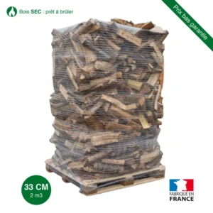 Bois de chauffage – 33 cm – ballot sur palette – 2 m3
