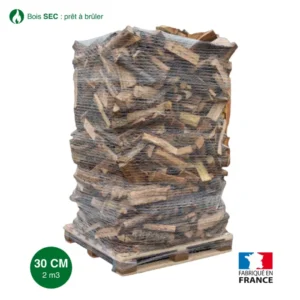 Bois de chauffage – 30 cm – ballot sur palette – 2 m3
