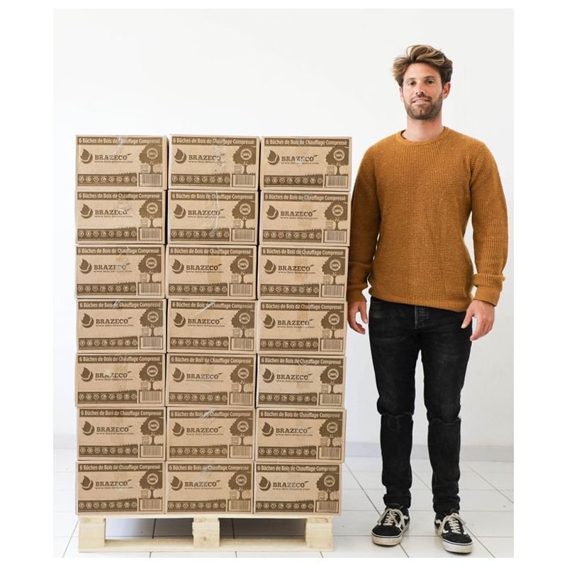 Bois Densifié Premium – 80 cartons de 6 bûches – Palette environ 960kgs – Image 3