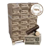 Bois Densifié Premium – 80 cartons de 6 bûches – Palette environ 960kgs